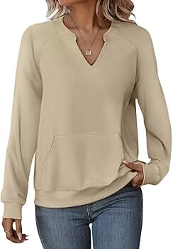 Amazon.com: EADINVE Womens V Neck Sweatshirts with Pockets